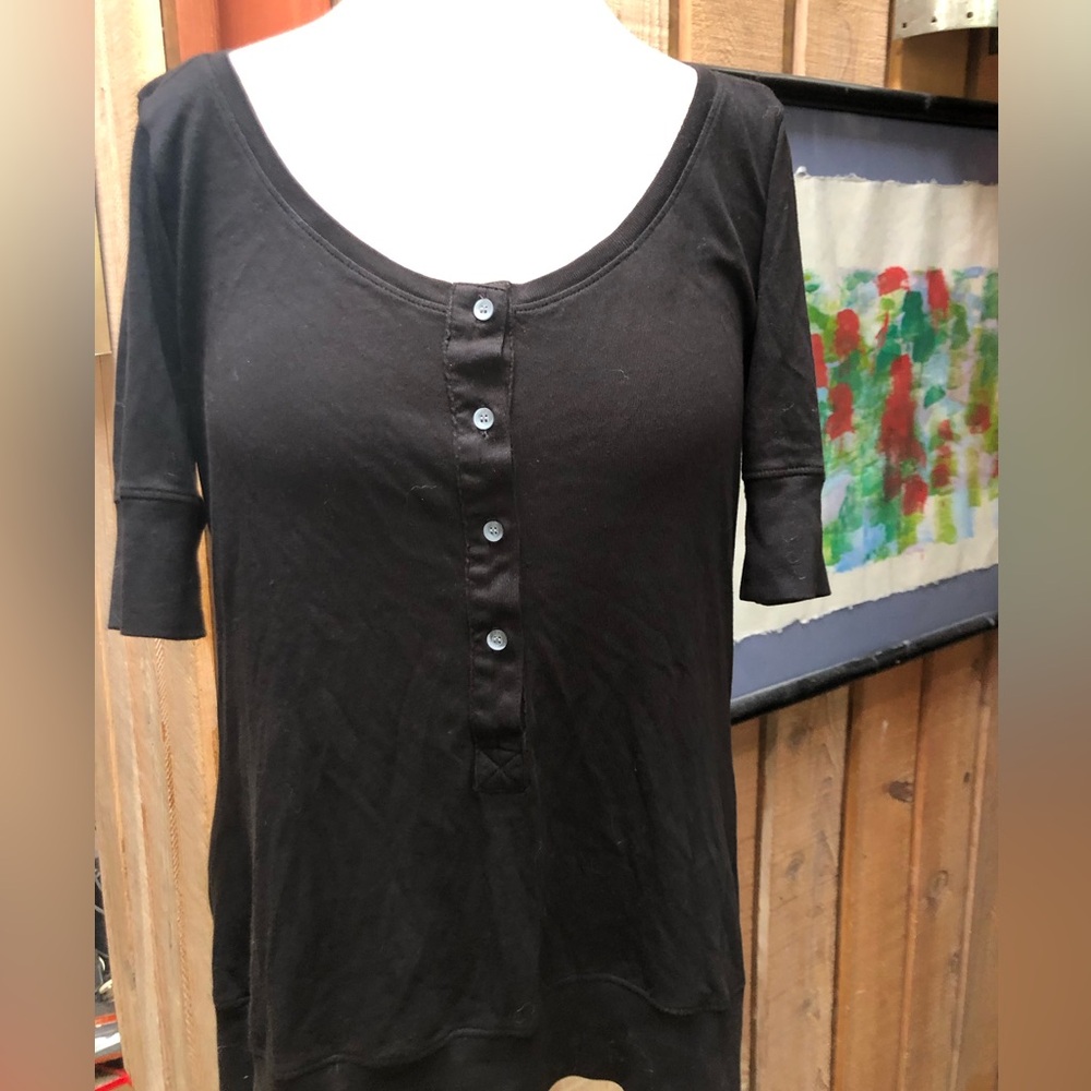 Great button down scoop neck t shirt, CC of California!